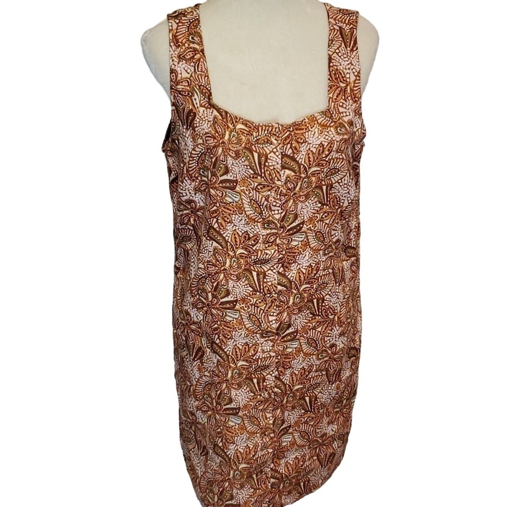 Garnet Hill Linen Floral Button Dress Size 12